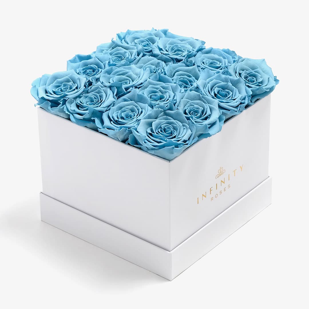 Large Baby Blue Rose Box Infinity Roses